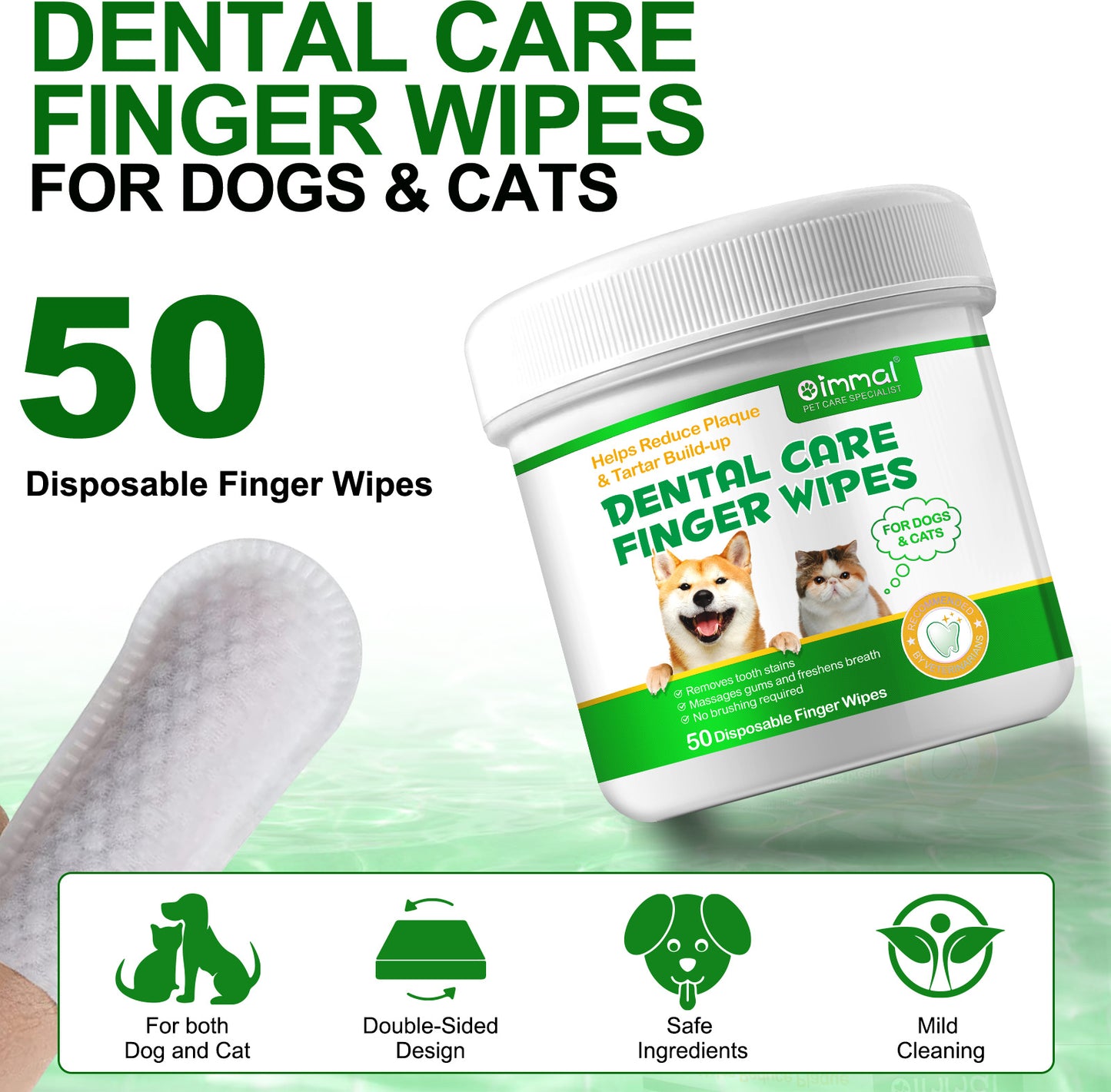 DENTAL CARE FINGER WIPES FOR DOGS & CATS