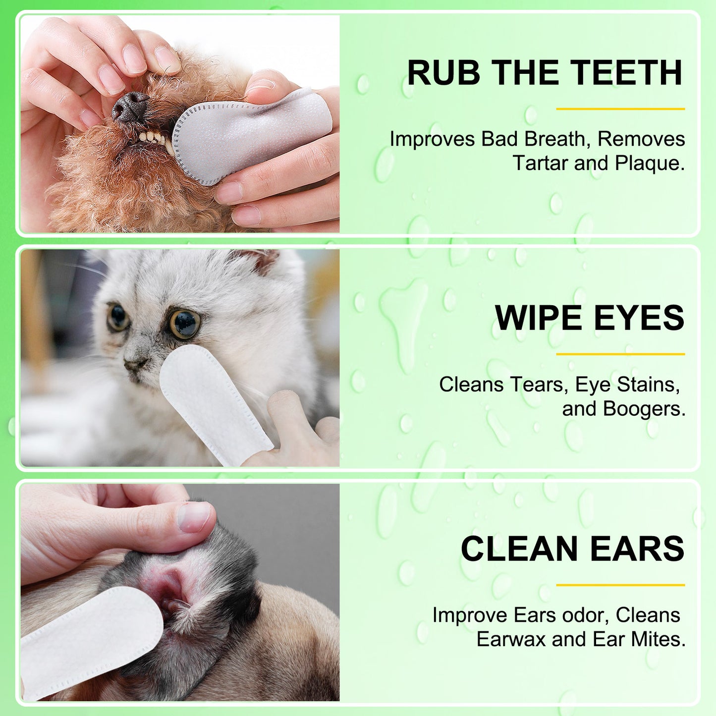 DENTAL CARE FINGER WIPES FOR DOGS & CATS