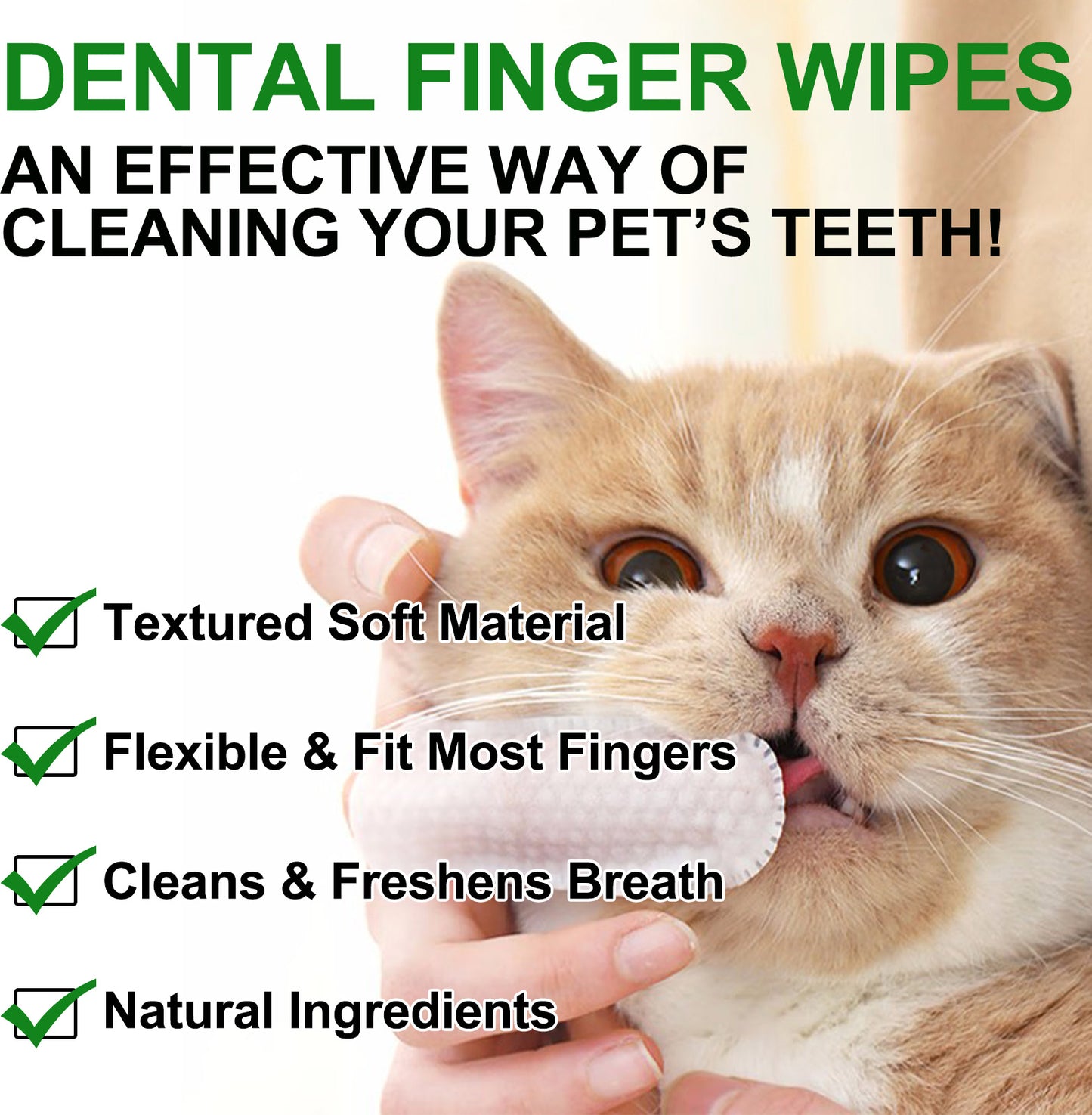 DENTAL CARE FINGER WIPES FOR DOGS & CATS