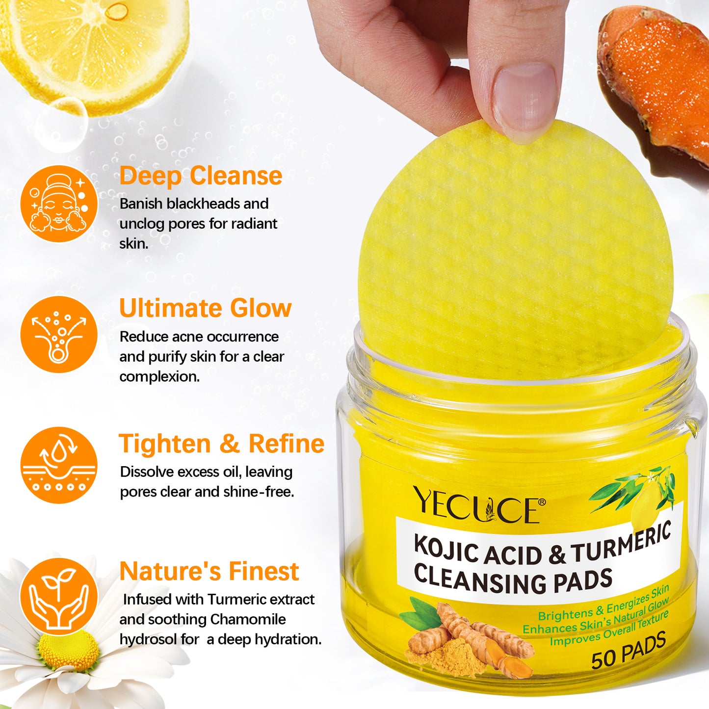 Kojic Acid & Turmeric Facial Cleansing Pads