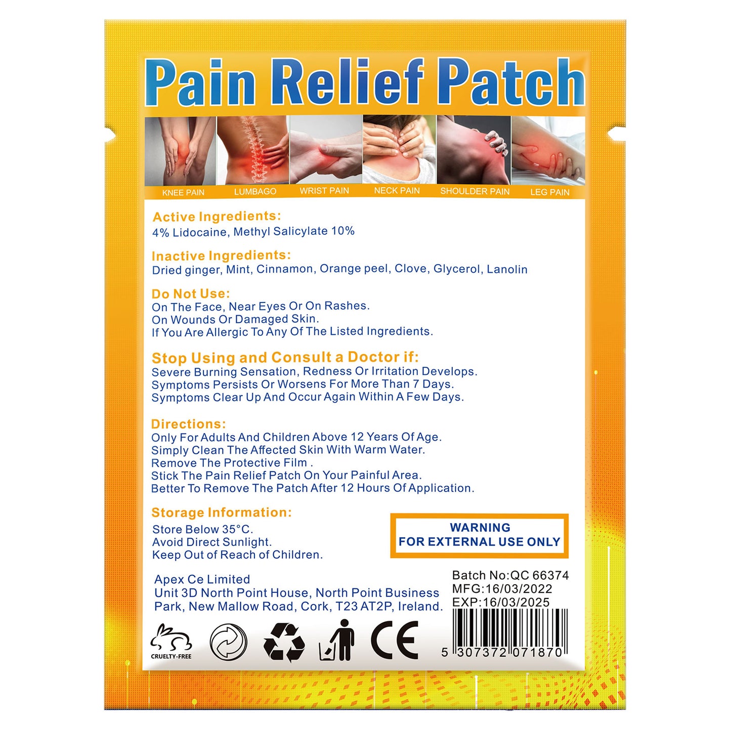 30 Patches Pain Relief