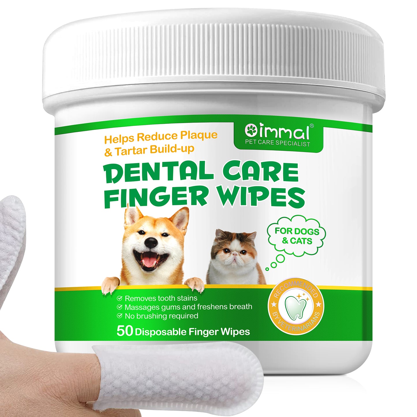 DENTAL CARE FINGER WIPES FOR DOGS & CATS