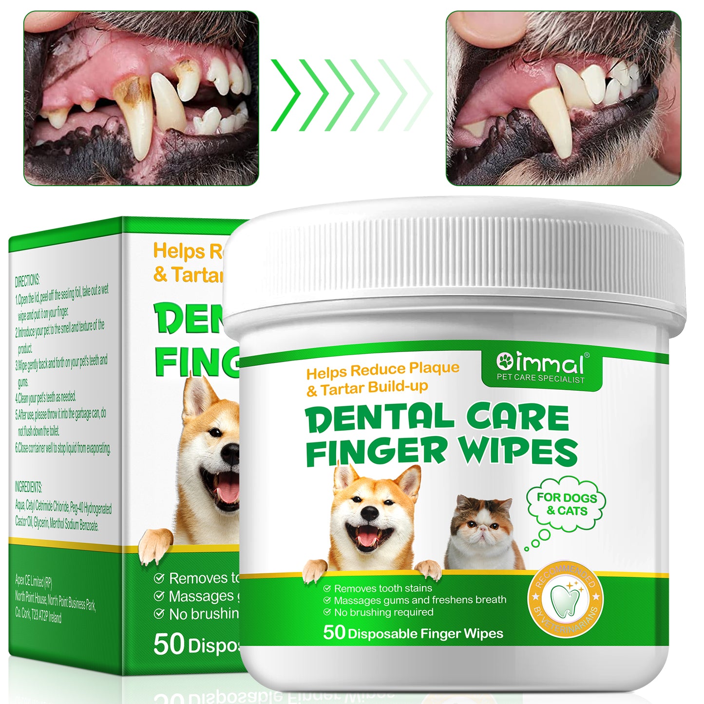 DENTAL CARE FINGER WIPES FOR DOGS & CATS